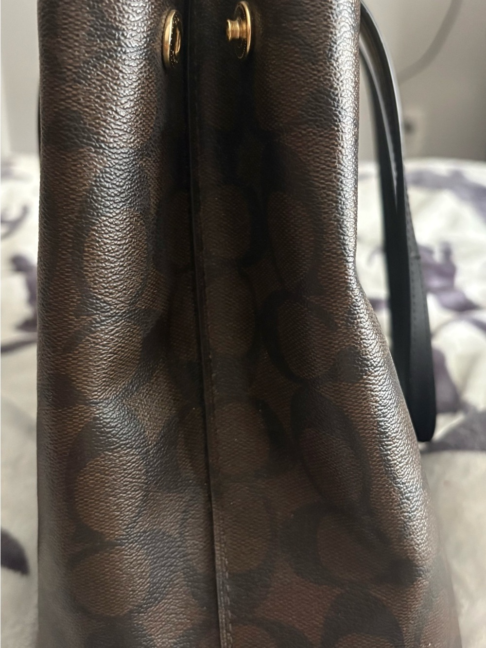 Medium Brown and Black Authentic Coach Purse - Picture 8 of 10